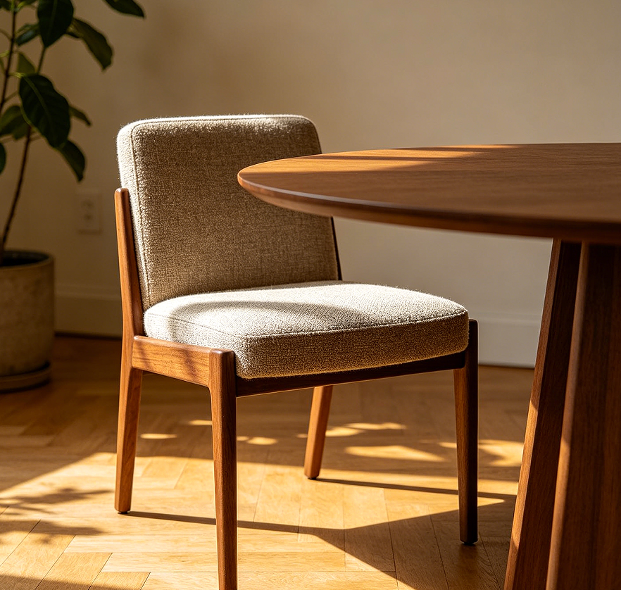 Upholstered Dining Chair with Fabric Seat Pad